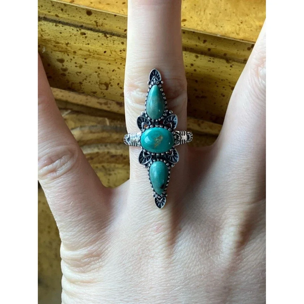 Royston Turquoise Sterling Silver Ring Size 6